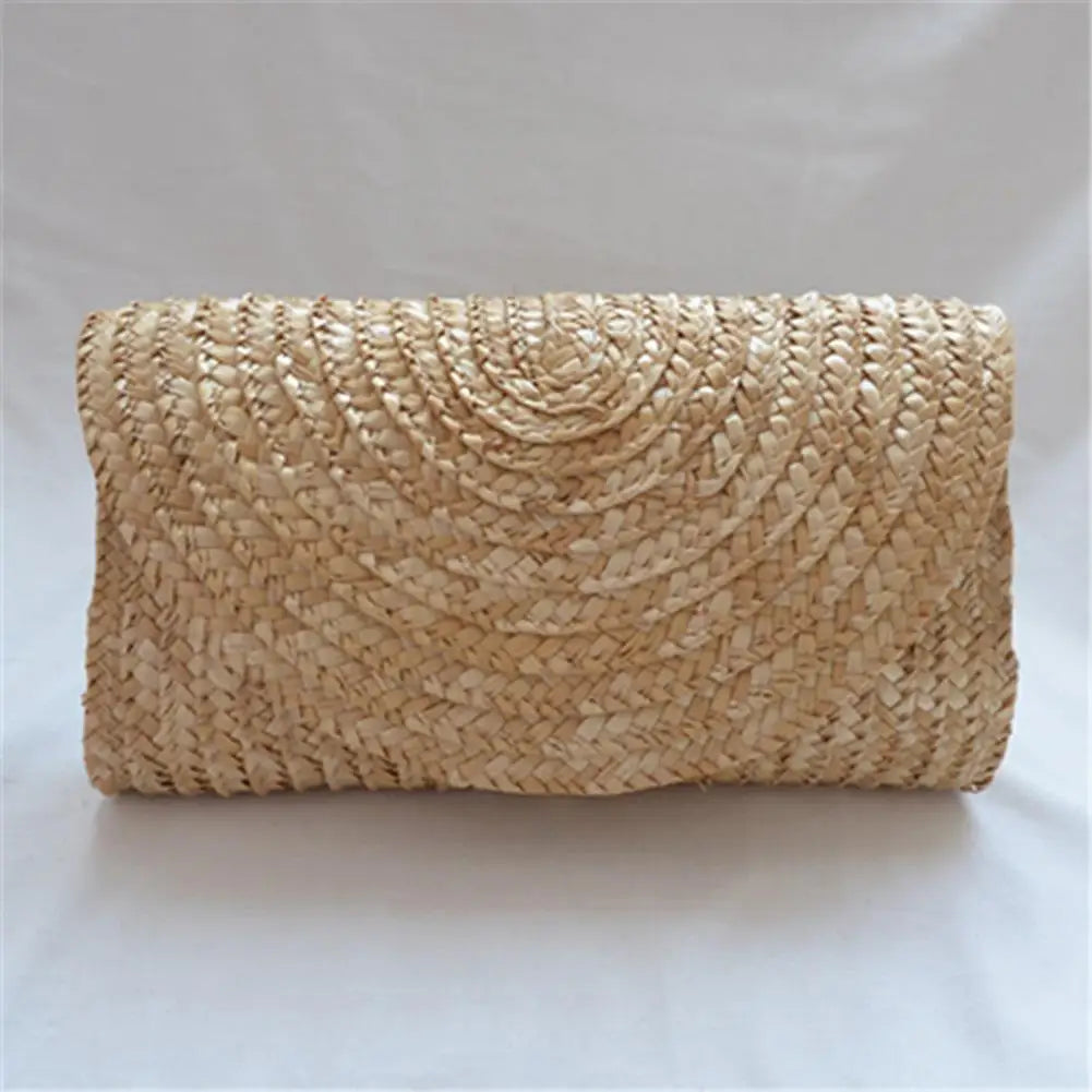 Sac à Main Clutch en Paille de Blé