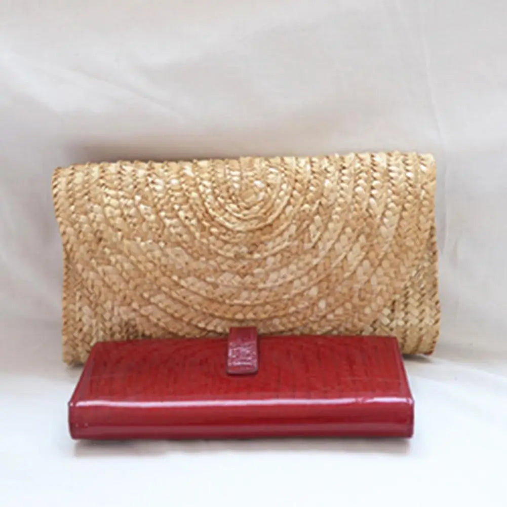 Sac à Main Clutch en Paille de Blé