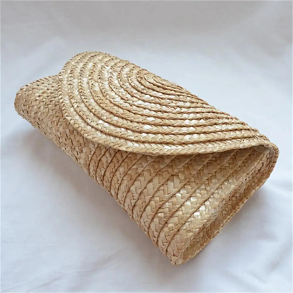 Sac à Main Clutch en Paille de Blé