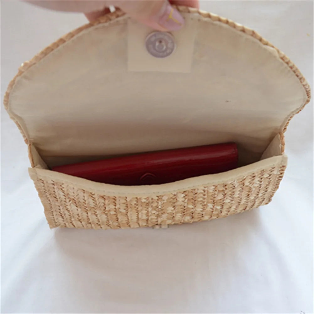 Sac à Main Clutch en Paille de Blé